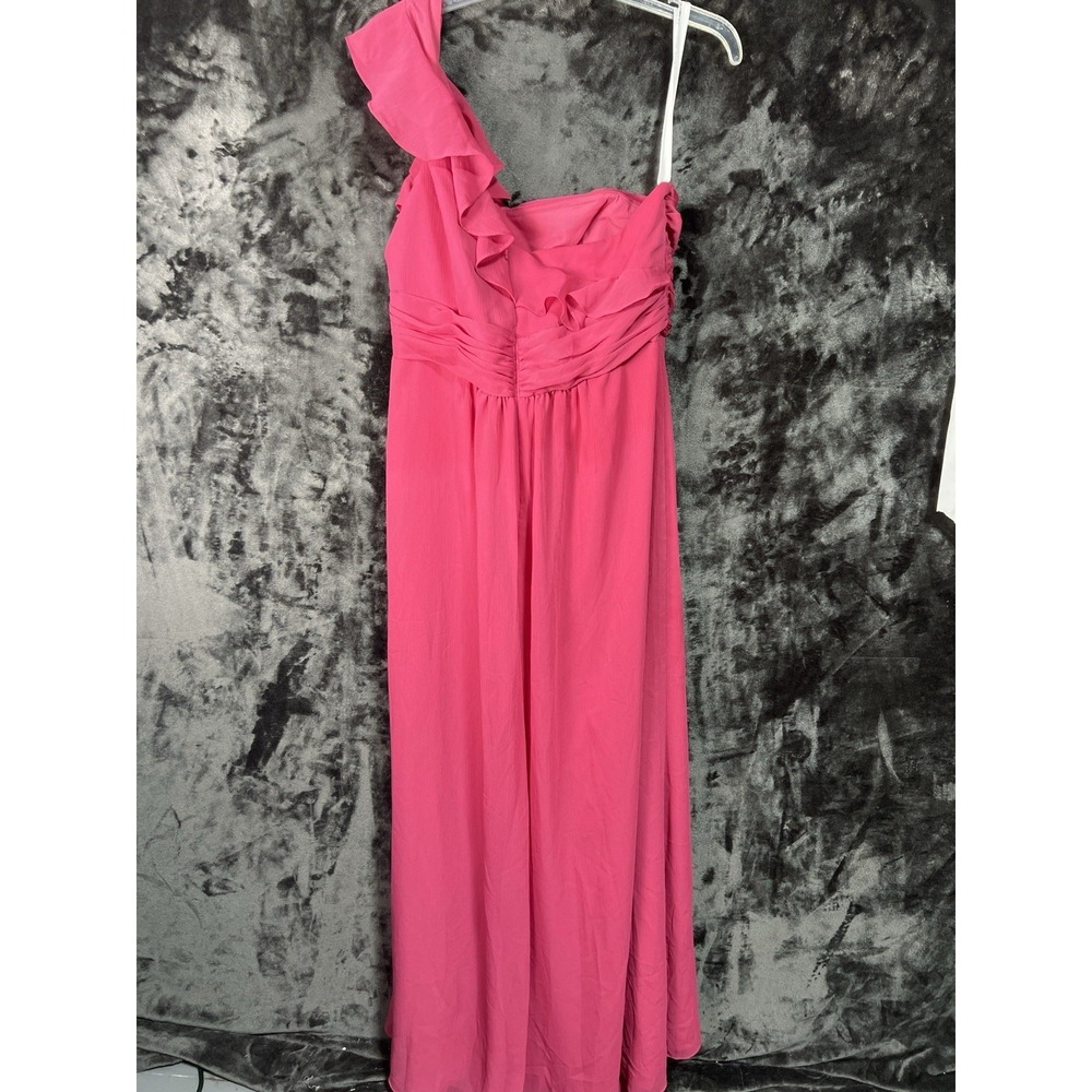 David's Bridal Size 16 Pink Prom‎ One Shoulder Formal Evening Gown Maxi